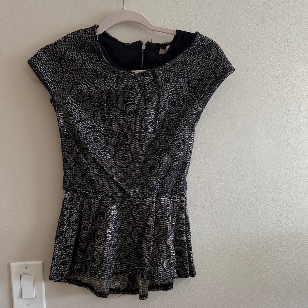 Black and Silver Patterned shirt